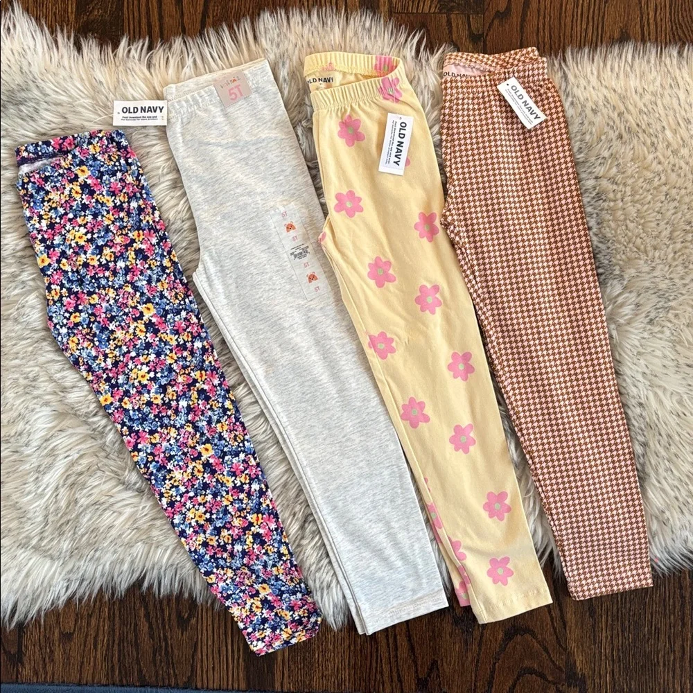 5T NWT 4 Set of Toddler Girl Leggings Pants Bundle